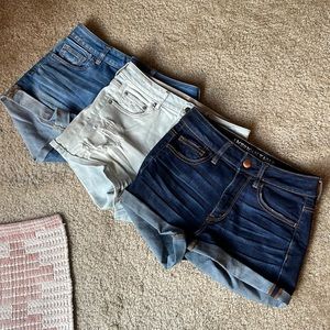 Three pairs of size 4 American Eagle shorts